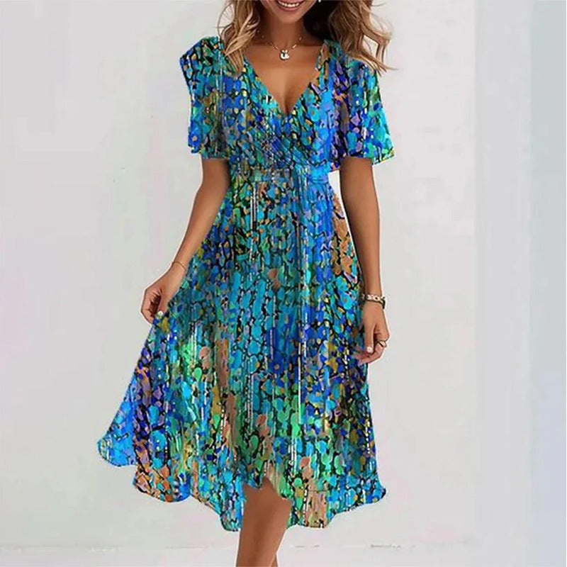 Women's Summer Loose Casual Floral Printed Dress