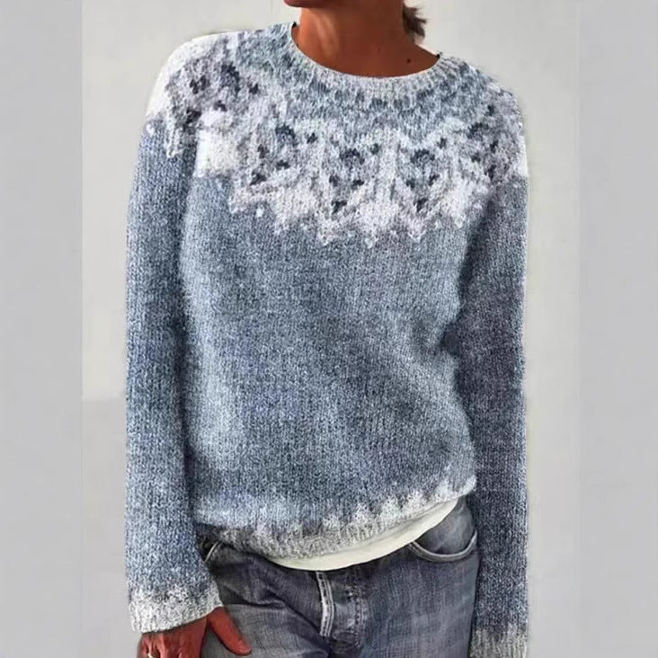 Women's Round Neck Multicolor Loose Fashion Pullover Women's Sweater