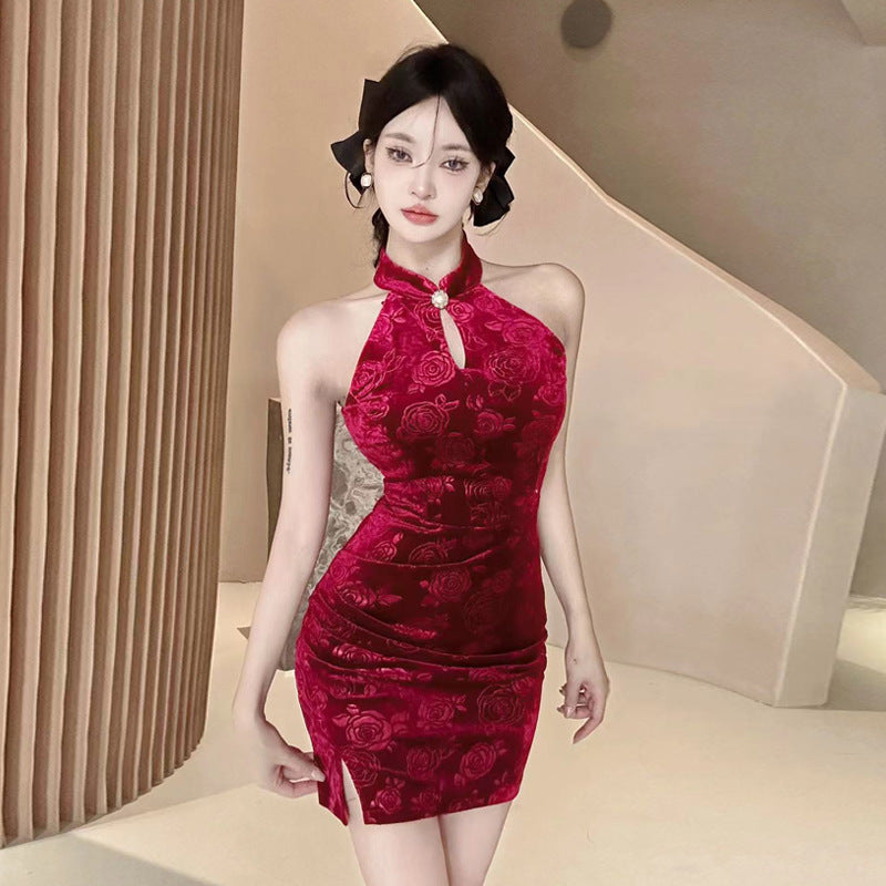 Women's Sexy Hot Sheath Cheongsam Tight Bottoming Dress