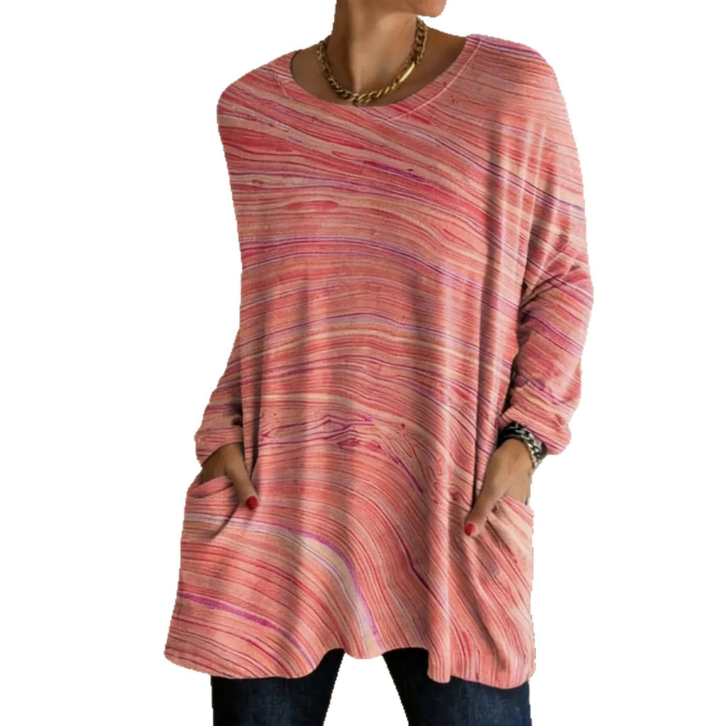 Women's Printed Casual Round Neck Long Sleeve Women's T-shirt