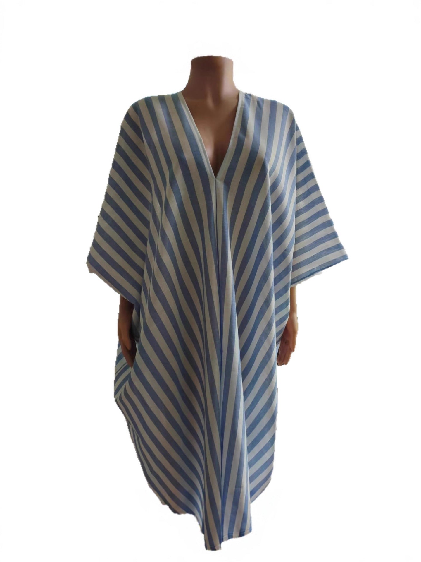 Fashion Loose Casual Striped Long Holiday Dress