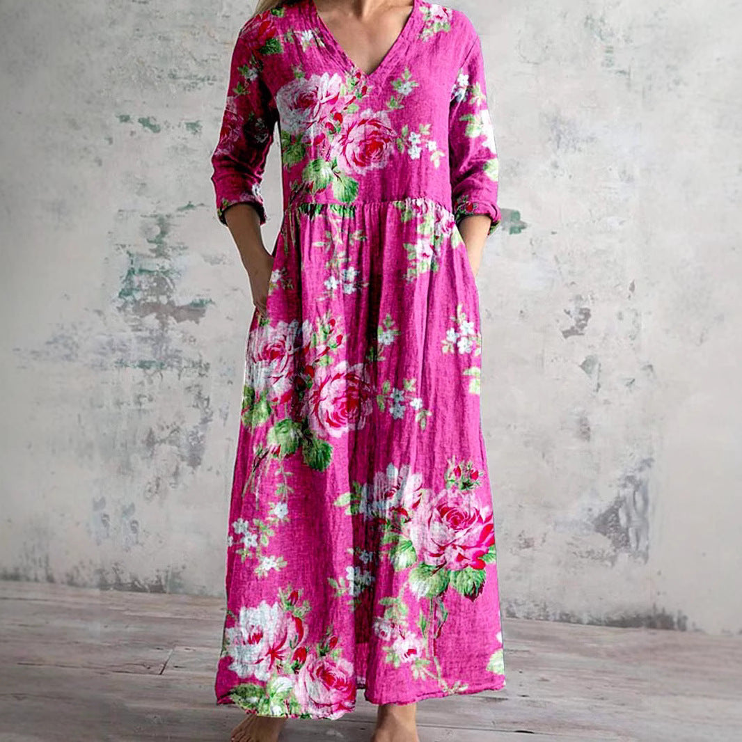 Women's Printed Summer City Casual Loose Dress