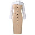 Women's Temperament Commute Stitching Shirt Long Sleeve Dress