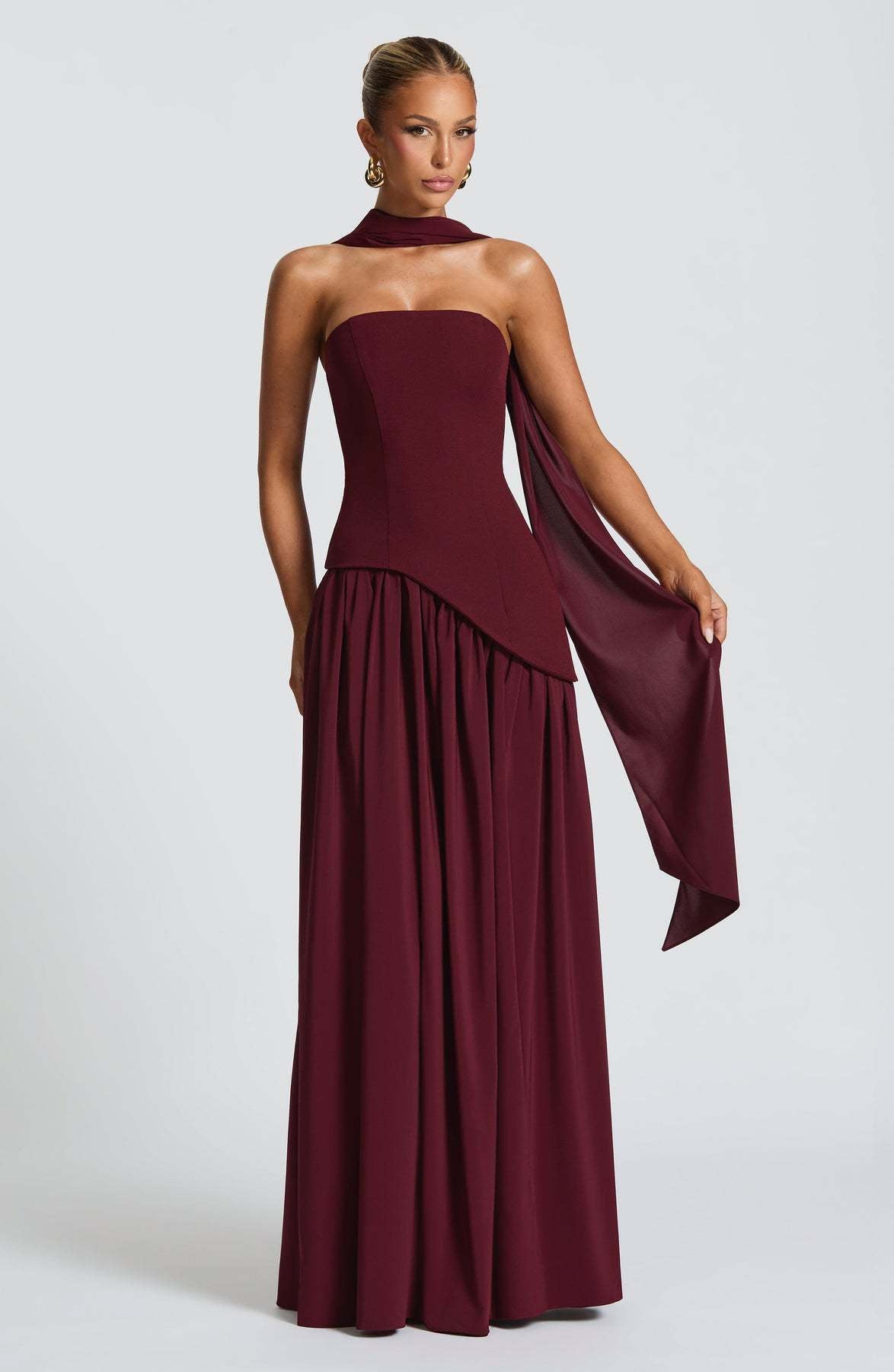 Women's Tube Pure Color Tied Fashion Sexy Backless High Slit Dress