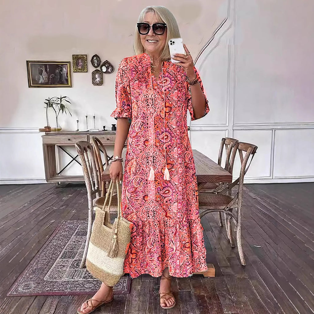 Charming Trendy Women's Casual Holiday Printed Dress