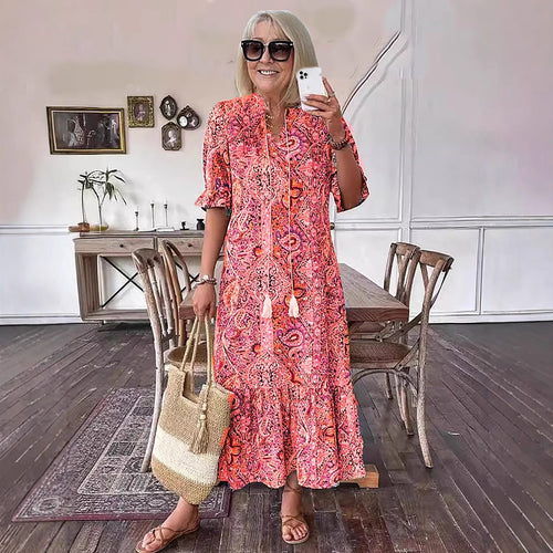 Charming Trendy Women's Casual Holiday Printed Dress
