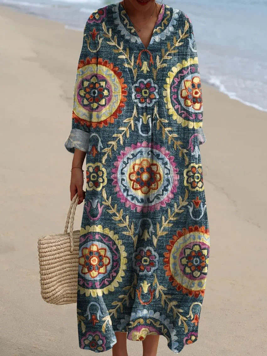 Women's Long Sleeve Shirt Casual Floral Print Dress
