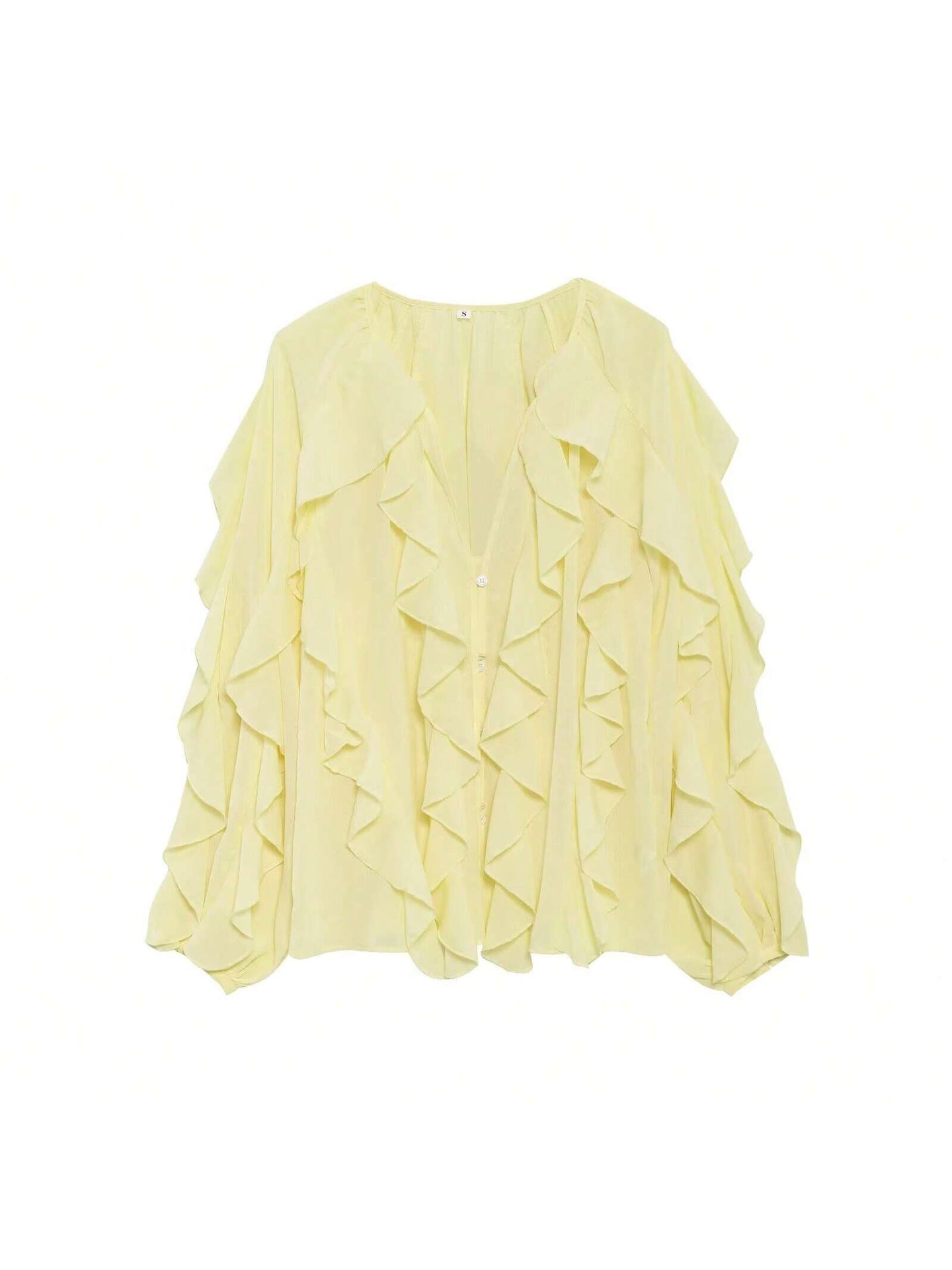 Women's Laminated Decoration Versatile Long Sleeve Shirt Tops