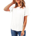 Women's Solid Color Casual Woman's Sleeve Pullover Round Tops
