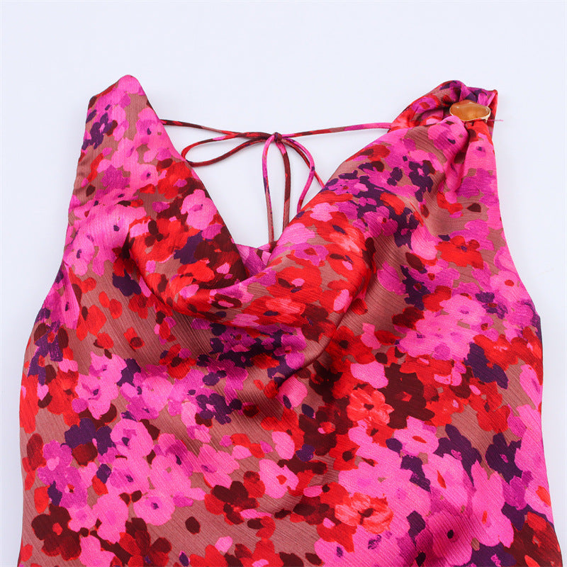 Fashion New Beautiful Flower Print Midi Dress