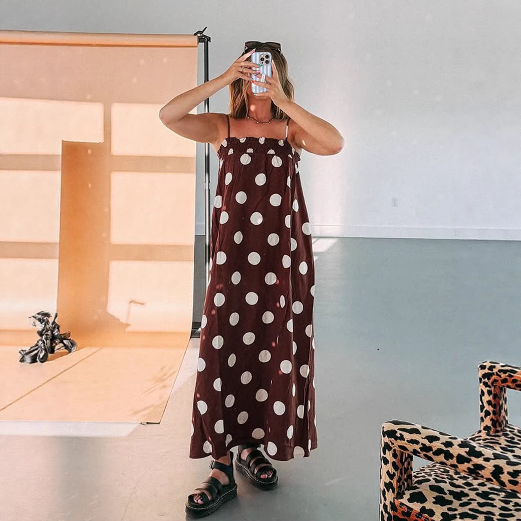 Women's Summer Polka Dot Printed Long For Dress