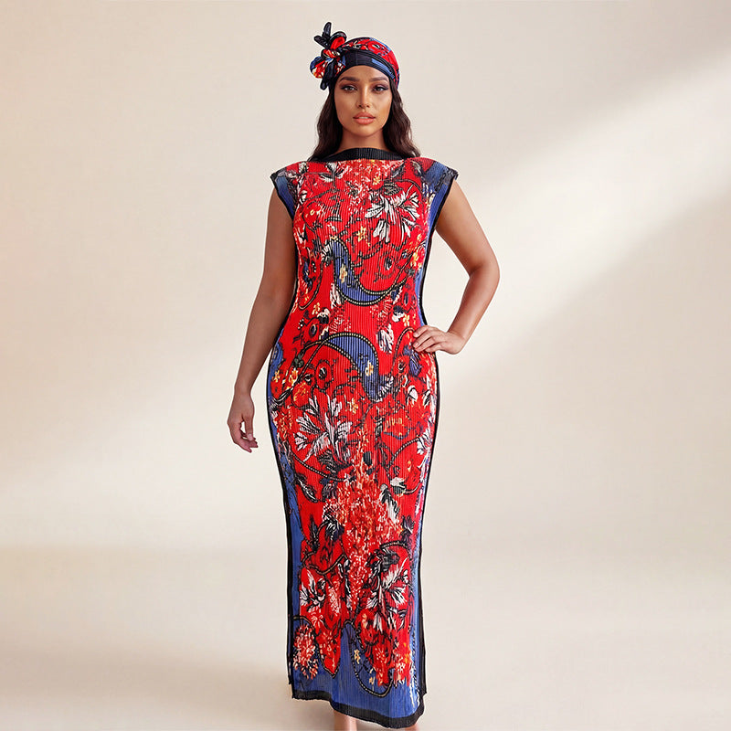 Women's Source African Robe With Scarf Arab Dress