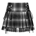 Winter Sexy Lace Plaid Pleated Sheath Skirts