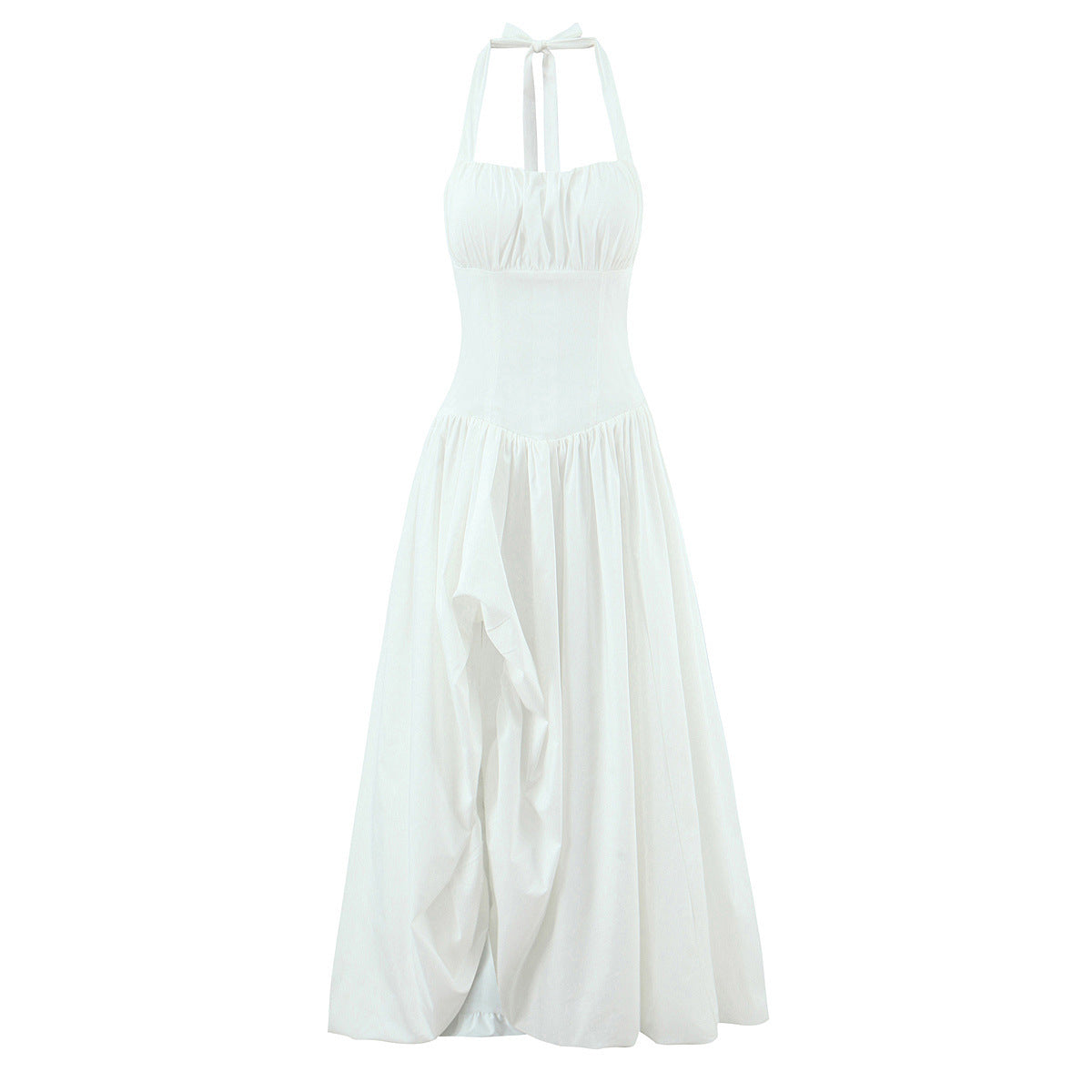 Beautiful Vacation Tight Waist Slimming Slit Fishbone Dress