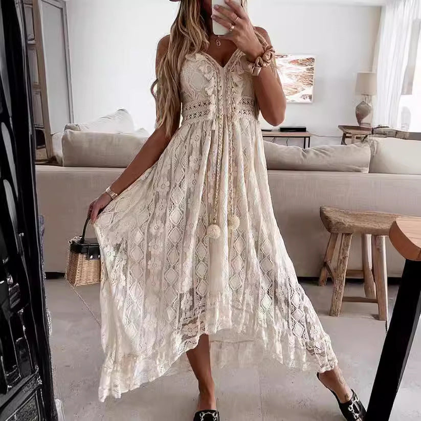 Summer Sling Large Swing Solid Color Dress
