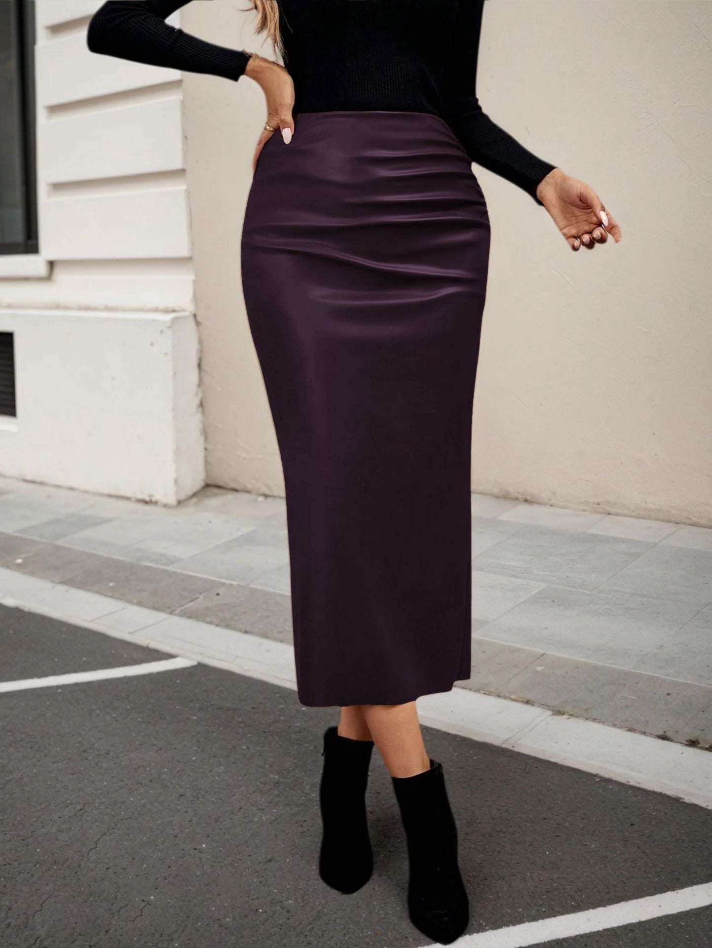 Autumn Fashion Sexy High Waist Slit Skirt