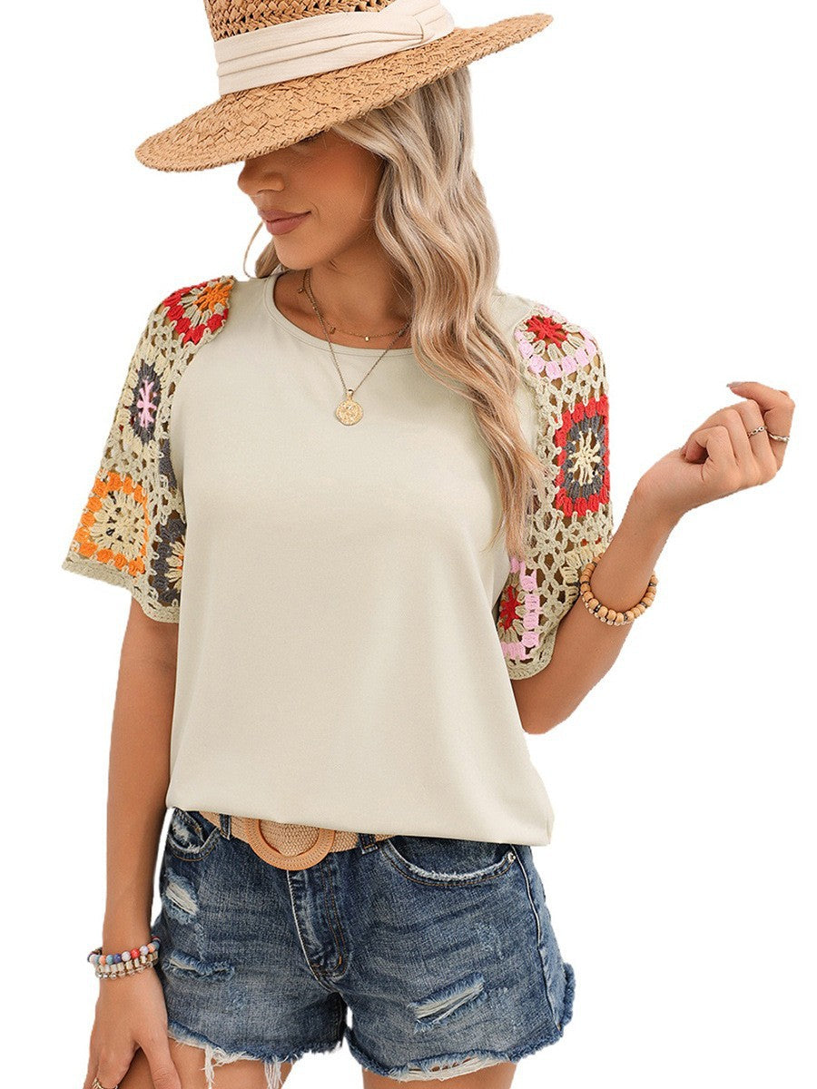 Women's Round Neck Half Sleeve Shirt Casual Women's T-shirt