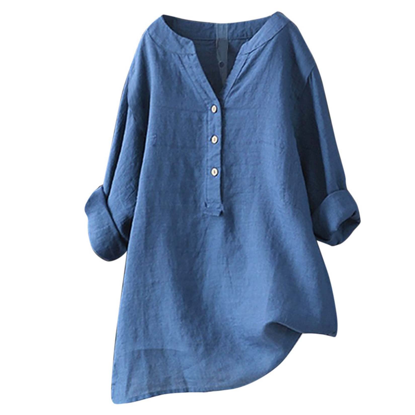 Women's Color Stand Collar Button Long Sleeve Tops