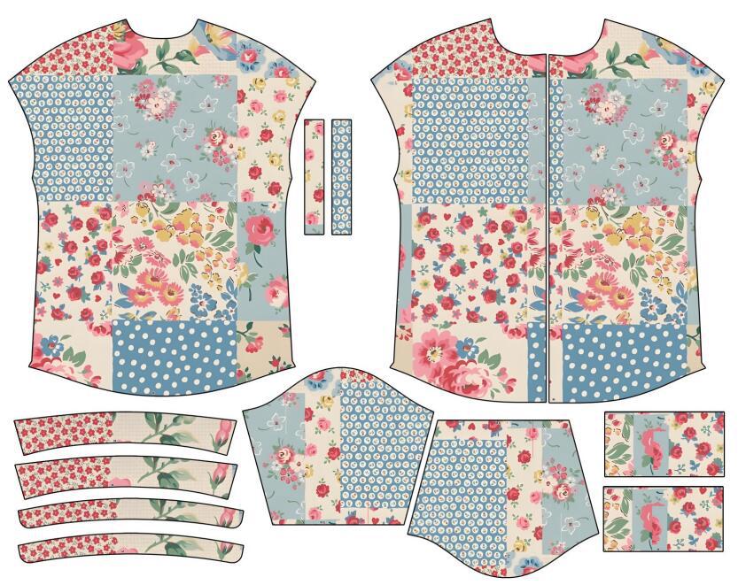 Women's Shirt Summer Trendy Printed Floral Sleeve Pattern Blouse