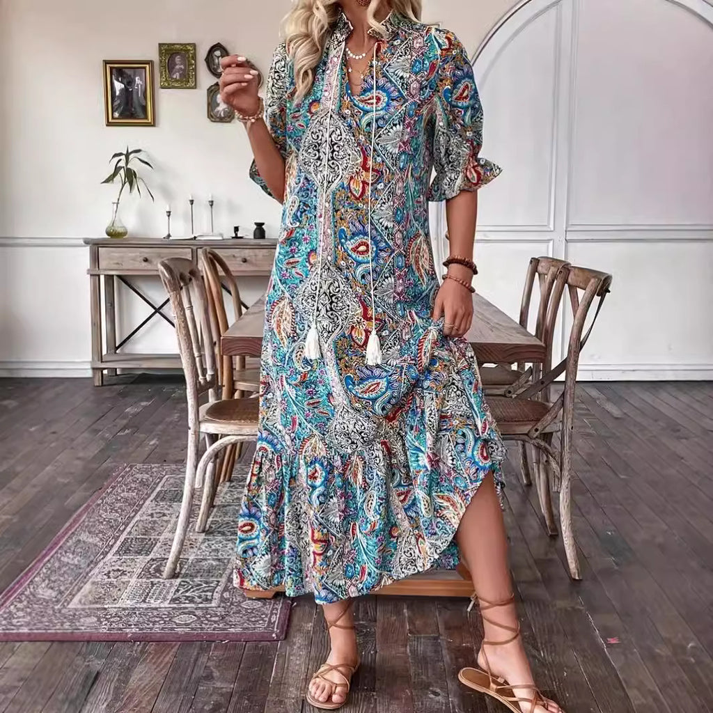 Glamorous Women's Spring Tied Lotus Leaf Dress