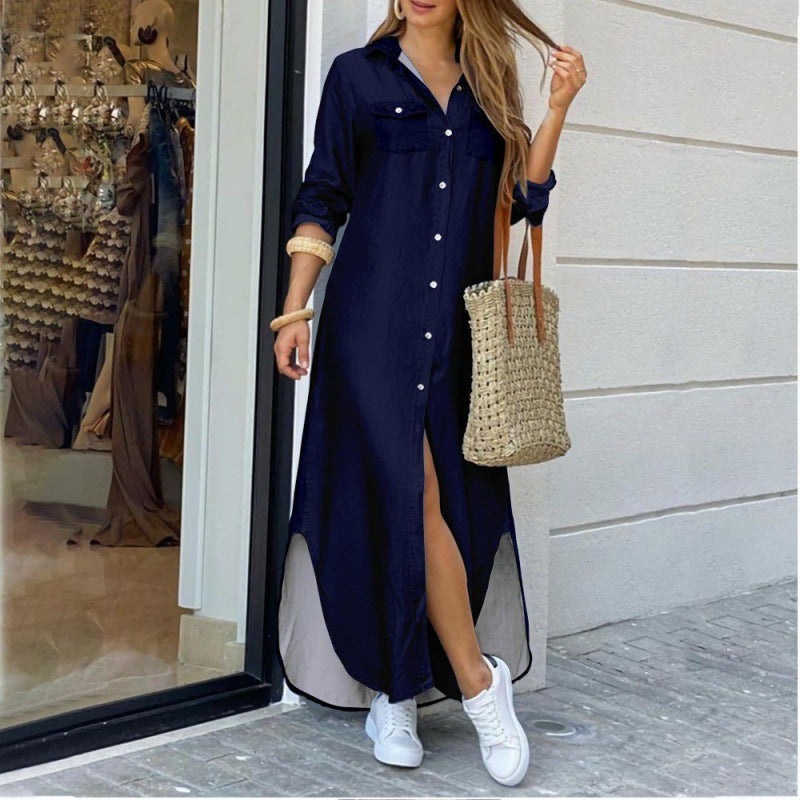Creative Women's Fashion Sexy Print Shirtdress Dress
