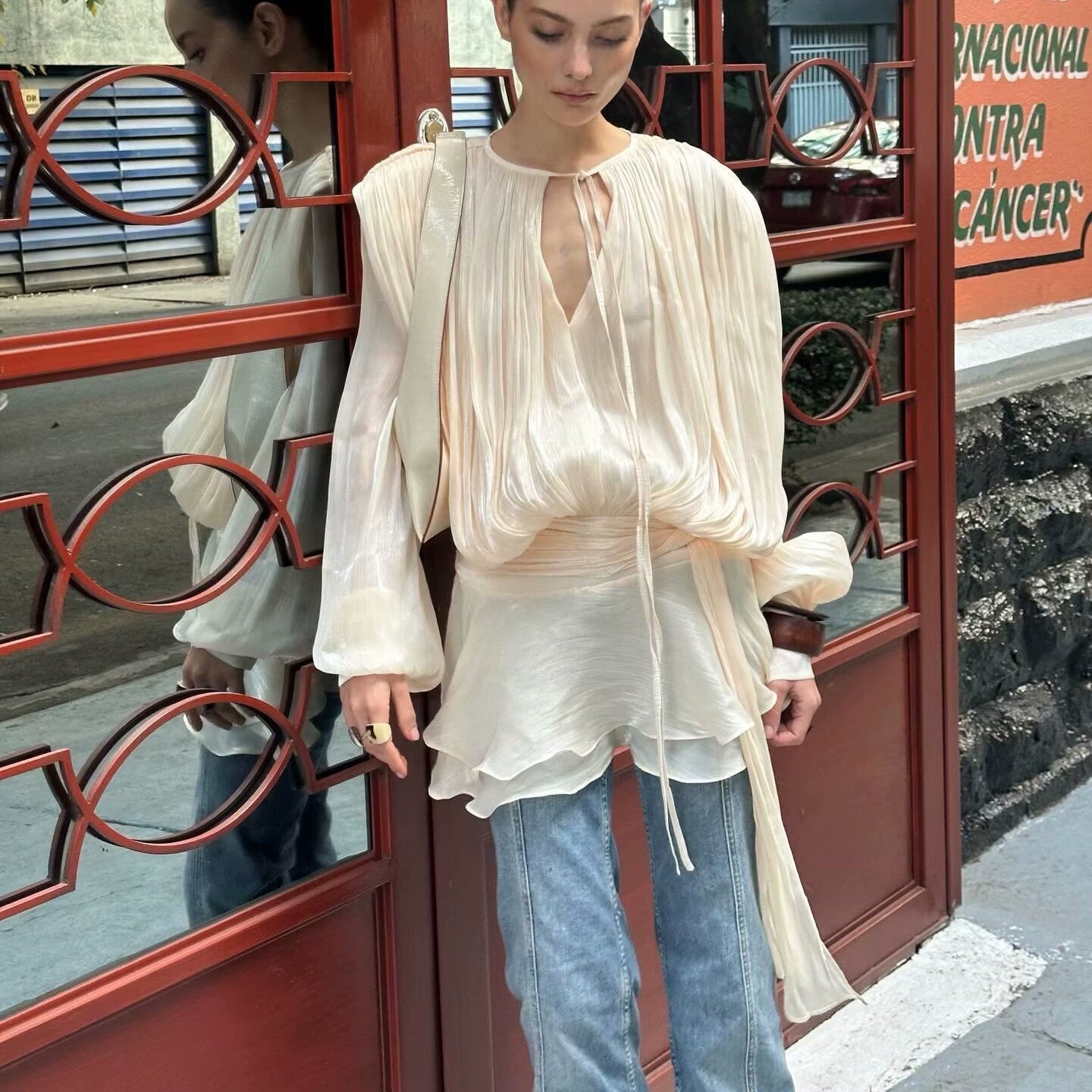 Women's Elegant Lantern Yarn Spring Irregular Ruffled Dress