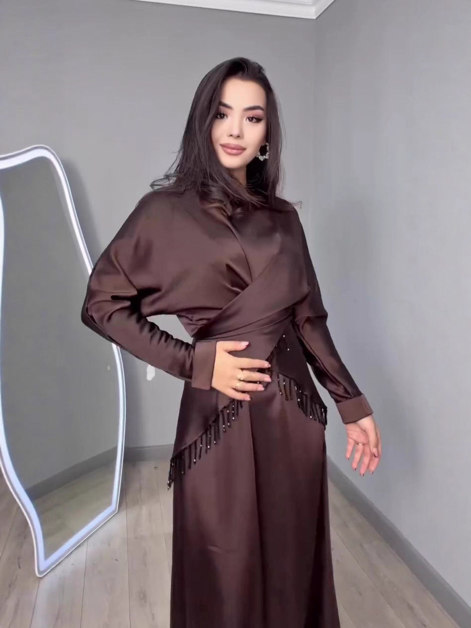 Winter Elegant Graceful Long Sleeve Silky Suits