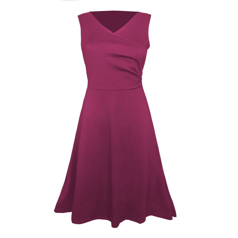 Women's Autumn Sleeveless Black Large Swing Dress