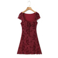 Women's Sexy Collar Winter Waist Slim Fit Tied Dress