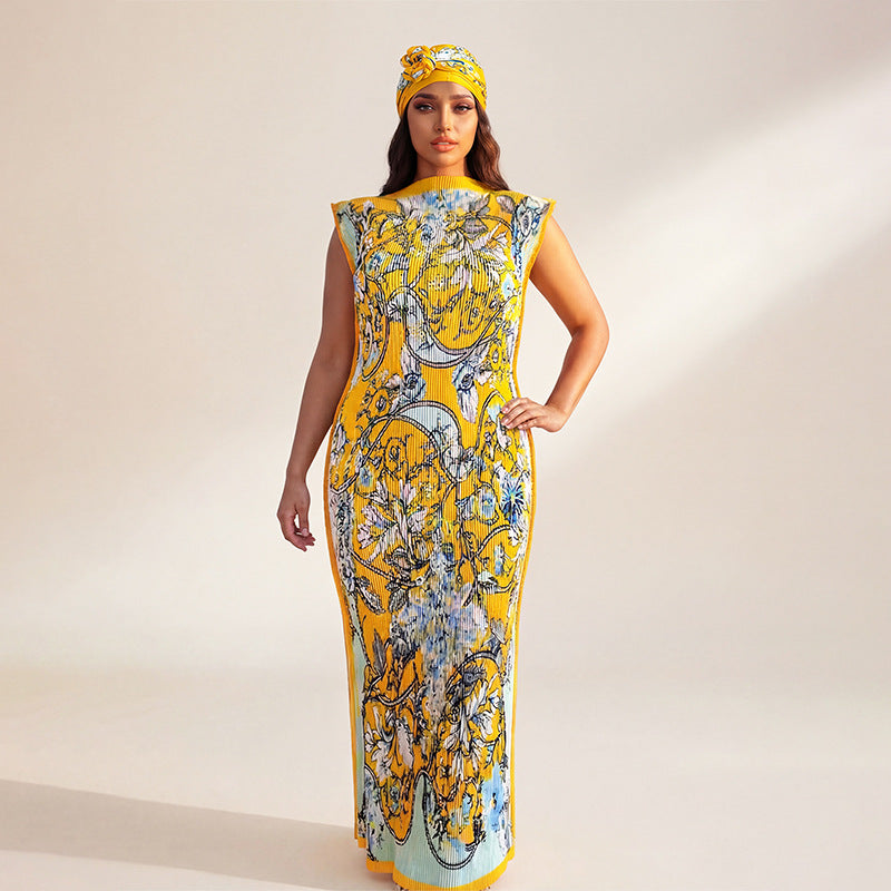Women's Source African Robe With Scarf Arab Dress