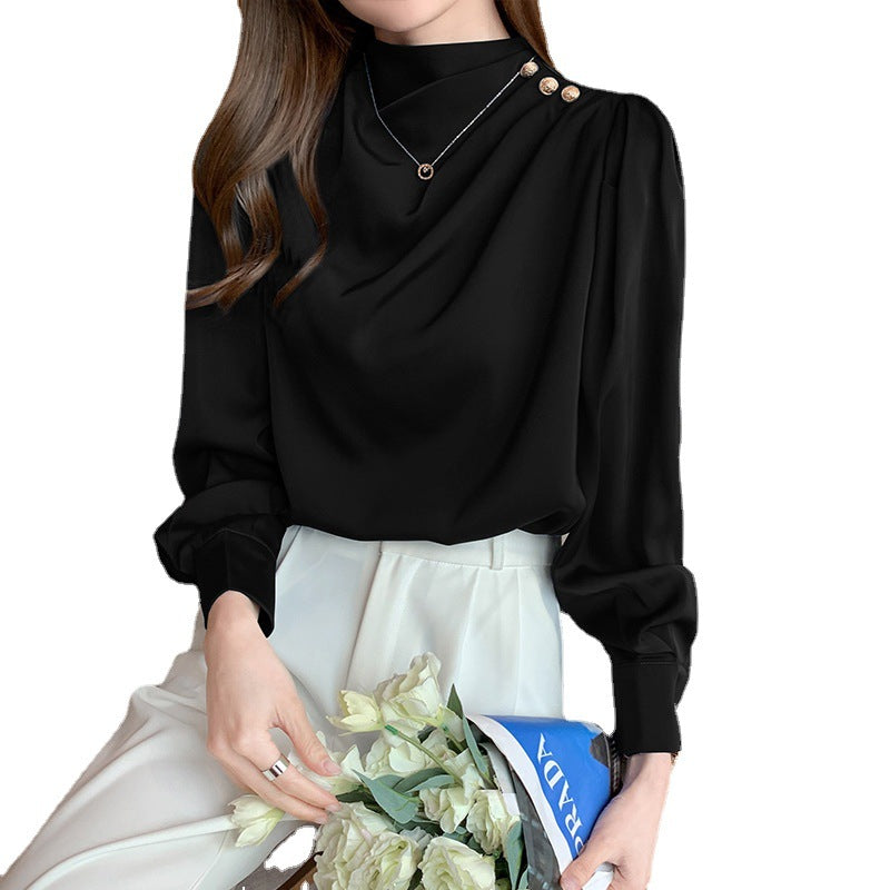 Women's Shirt Puff Sleeve Spring Chiffon Temperament Blouse
