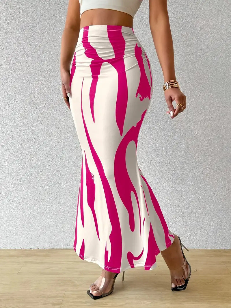 Women's Popular Zebra Pattern Tight High Waist Skirt