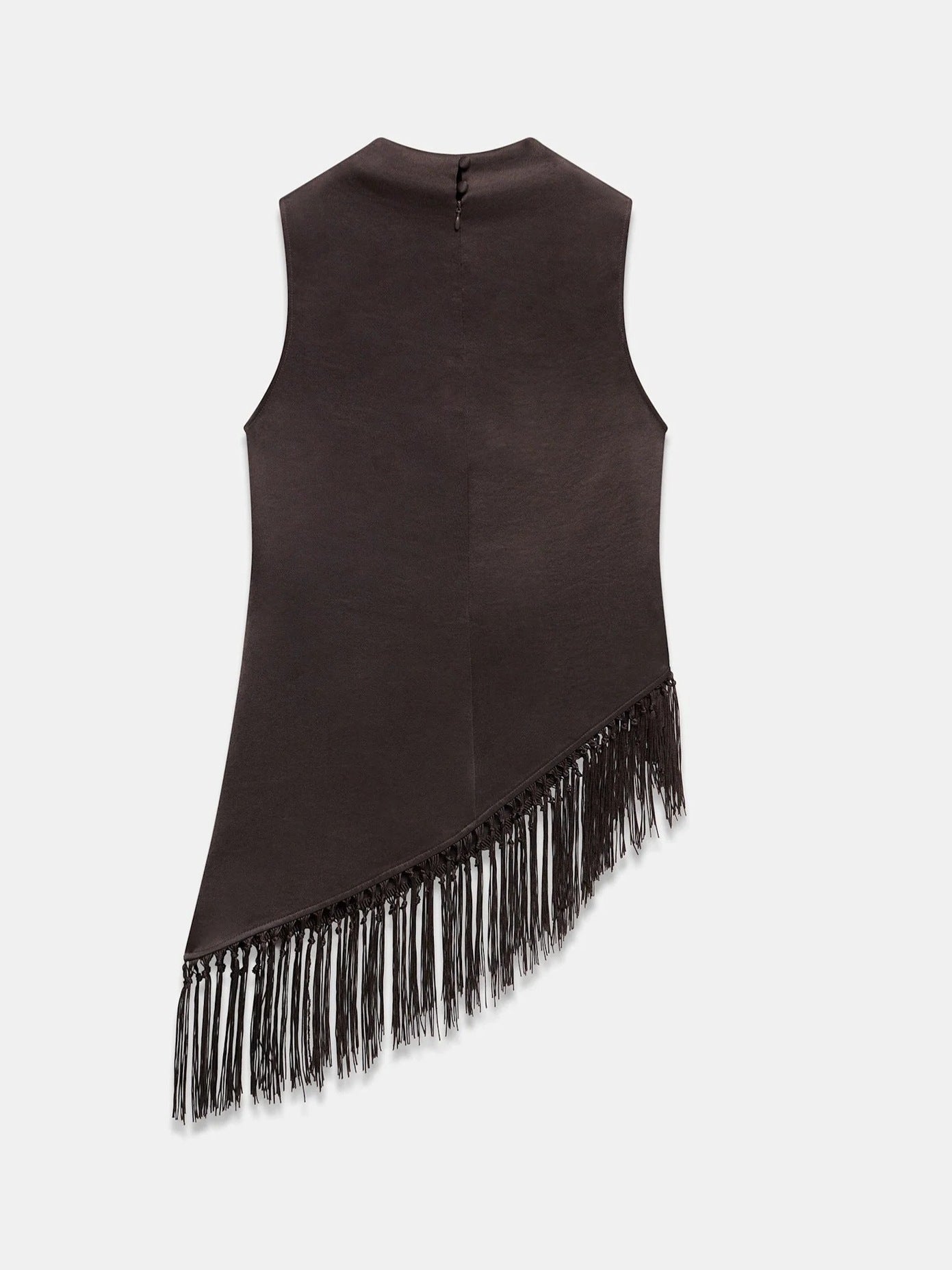 Slouchy Women's Tassel Satin Casual Sleeveless Cardigans