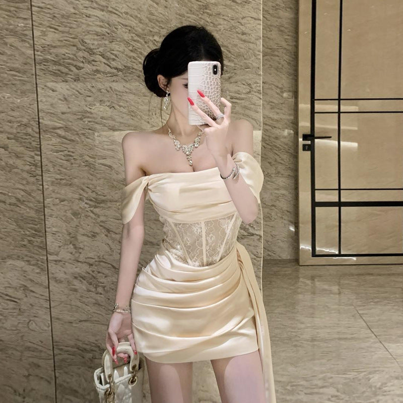 Casual Women's Sexy Tube Lace Stitching Tops