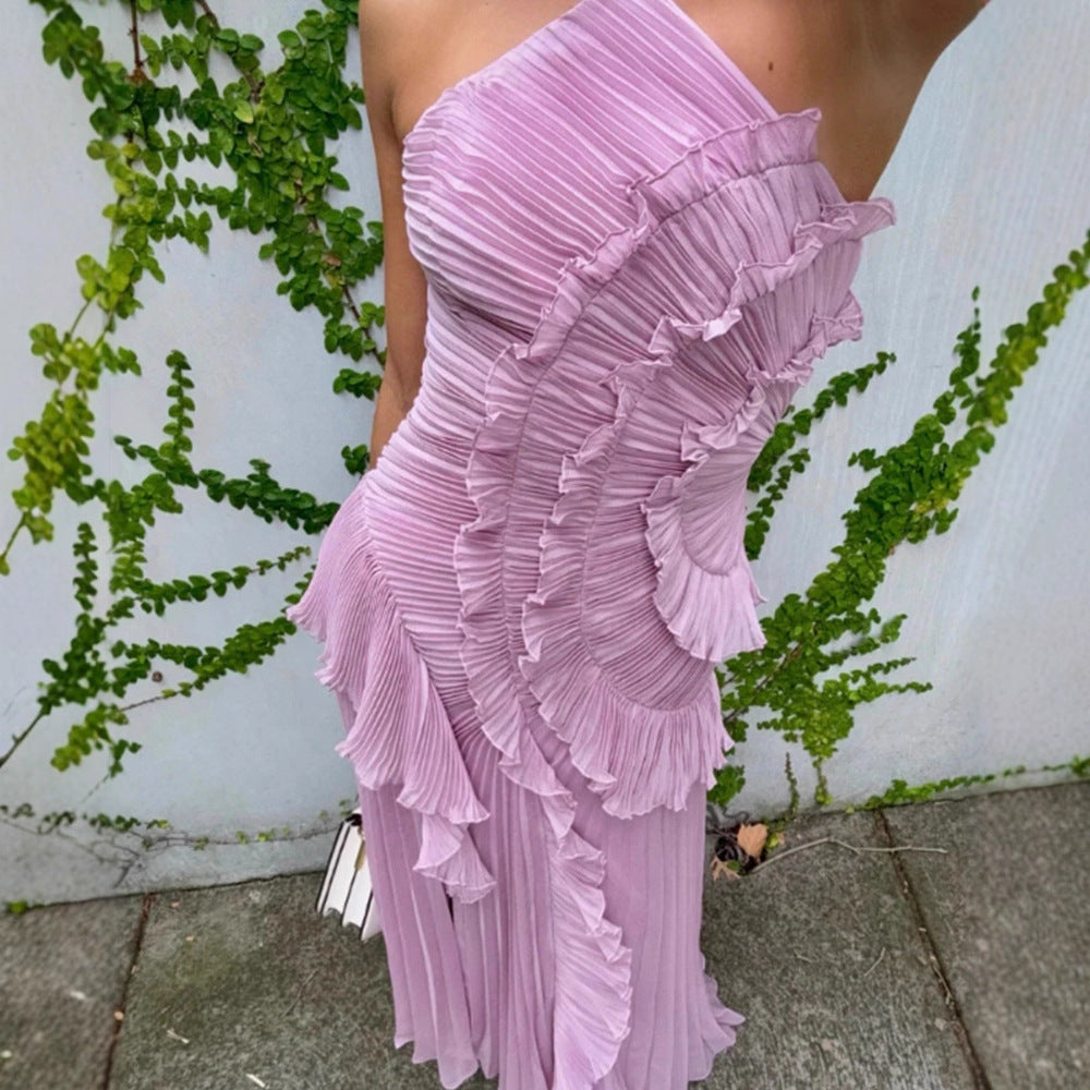 Women's Summer Fashion Pleated Halter Sexy Tube Tops