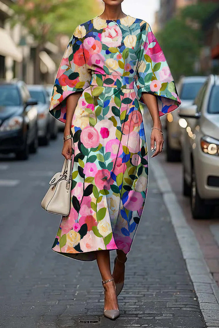 Classy Women's Floral Ocean Eternal Elegant Dress