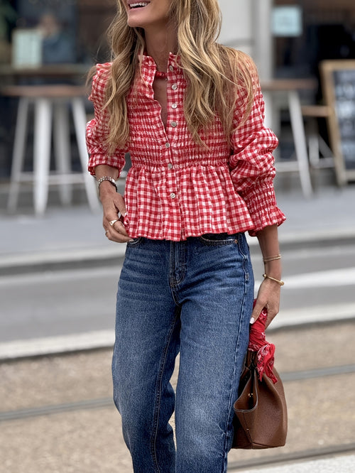 Classy Attractive Women's Fashion Casual Plaid Tops