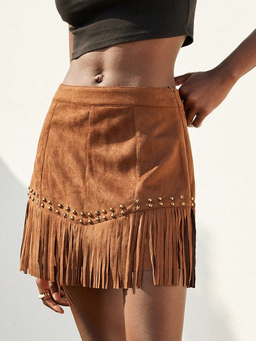 Pretty Cool Popular Women's Tassel Rivet Skirt
