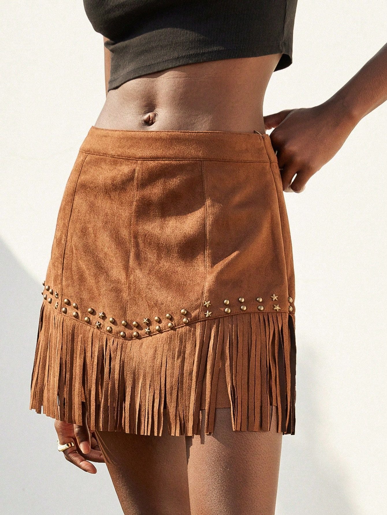 Pretty Cool Popular Women's Tassel Rivet Skirt