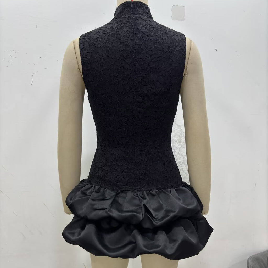 Glamorous Women's Fashion Stitching Lace Puff Skirts