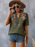 Women's Summer Fashion Ten Thousand Needles Embroidery Blouses