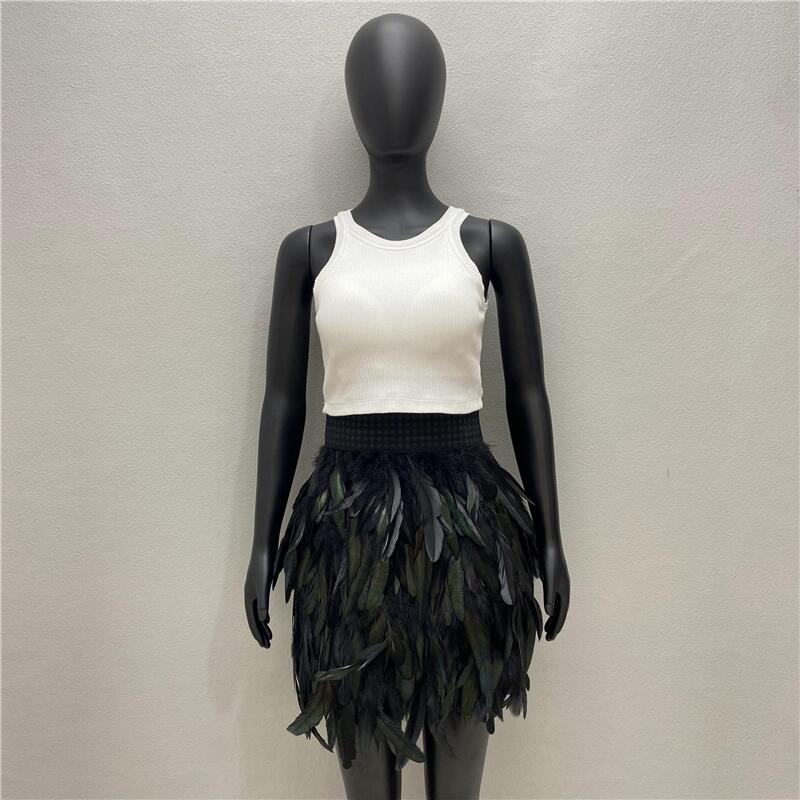 Classic Women's Feather Color Masquerade Fashion Skirts