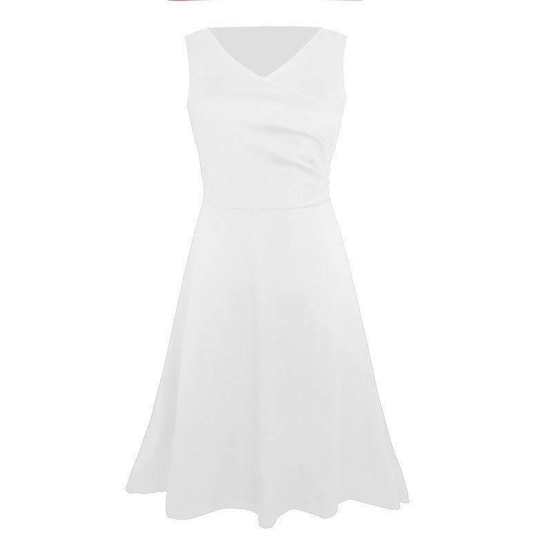 Women's Autumn Sleeveless Black Large Swing Dress