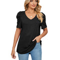 Summer Solid Color Loose Pleated Sleeve Shorts