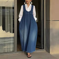 American Casual Style Sleeveless Loose Long Dress