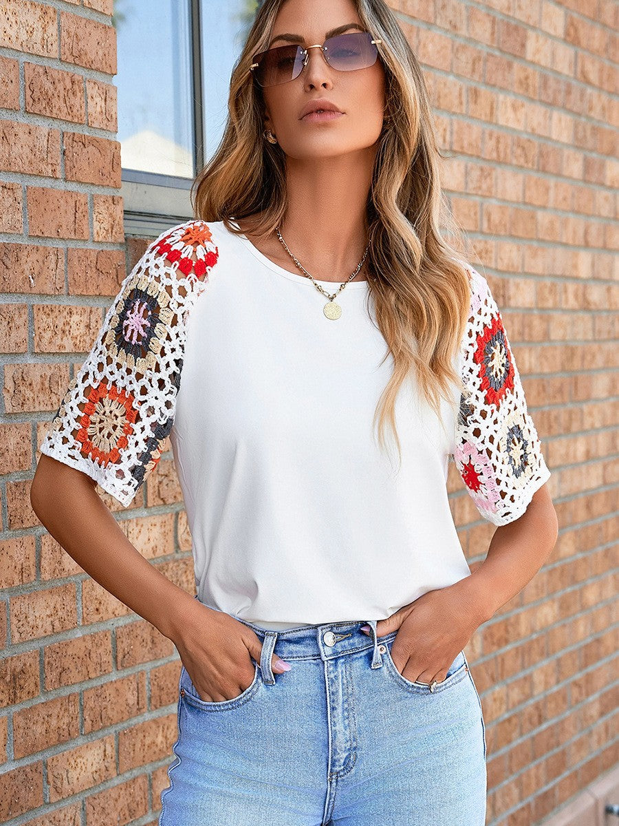 Women's Round Neck Half Sleeve Shirt Casual Women's T-shirt