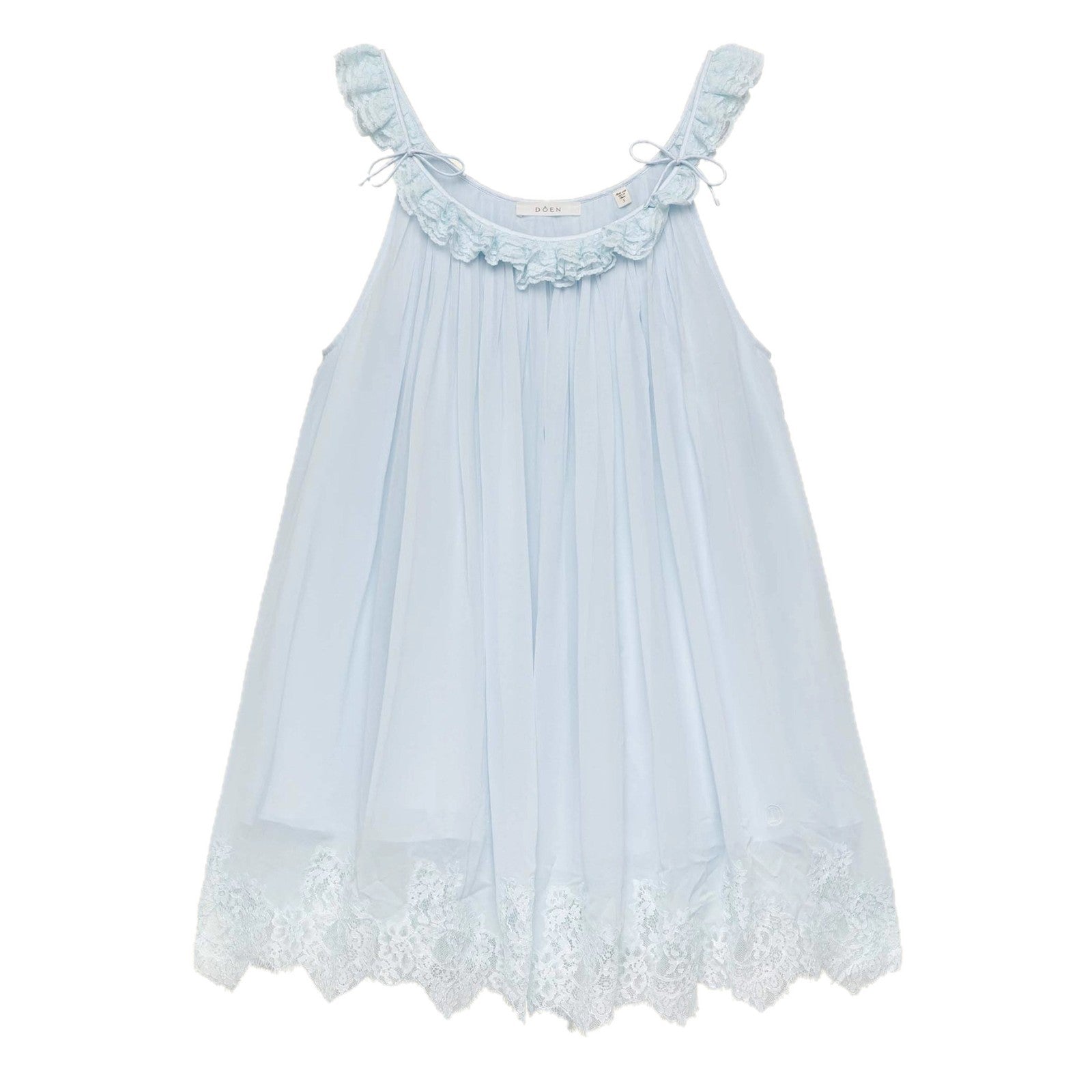Style Summer Sleeveless Lace Edge Loose Dress