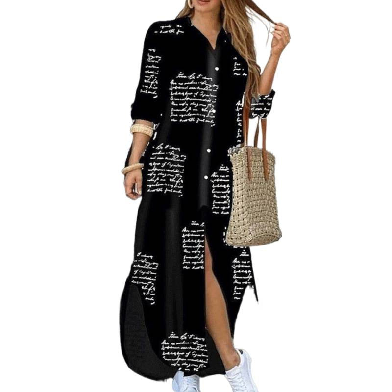 Creative Women's Fashion Sexy Print Shirtdress Dress