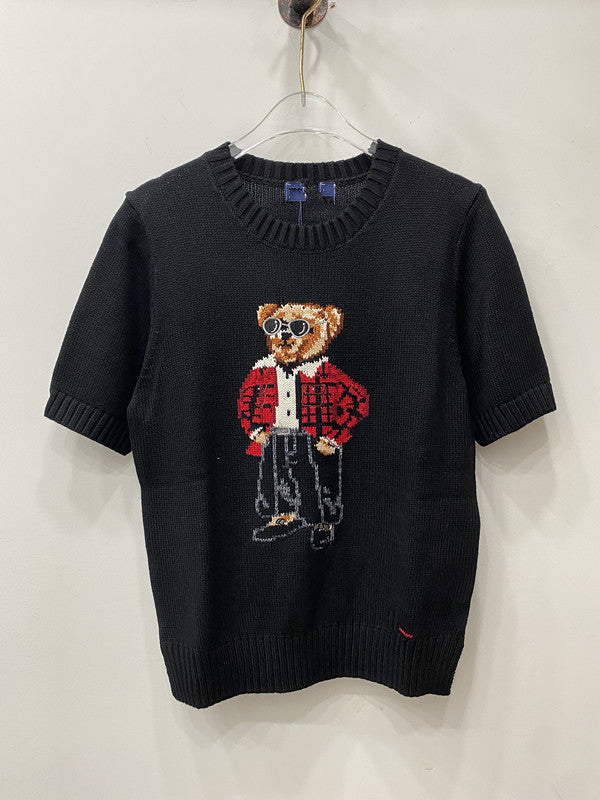 Women's High Quality Cartoon Jacquard Bear Sleeve Shorts