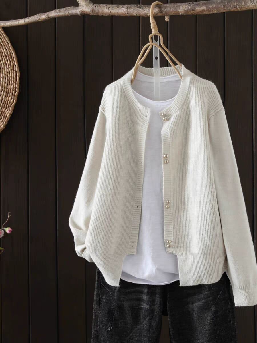 Women's Classic Style Autumn Loose Slimming Soft Glutinous Long Sleeve Solid Women's Sweater